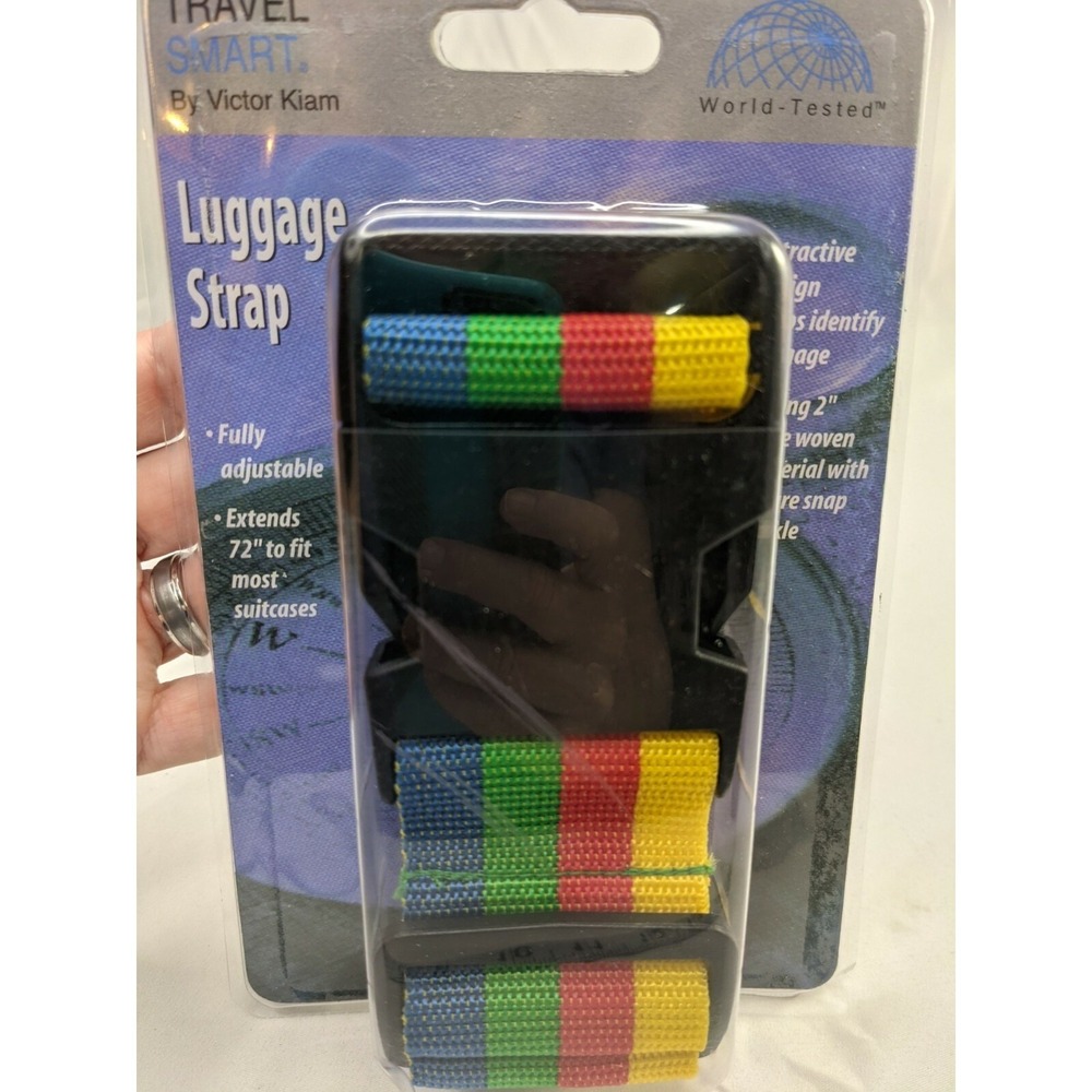 Victor Kiam Luggage Strap 2 Inch Rainbow Extends to 72 Inch Travel Smart